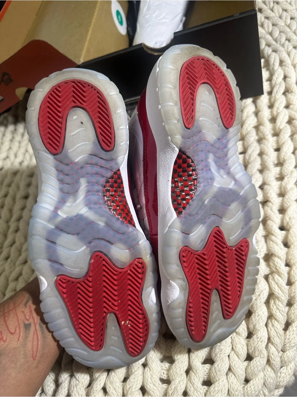 Jordan Kids High-Top Sneakers - White & Red